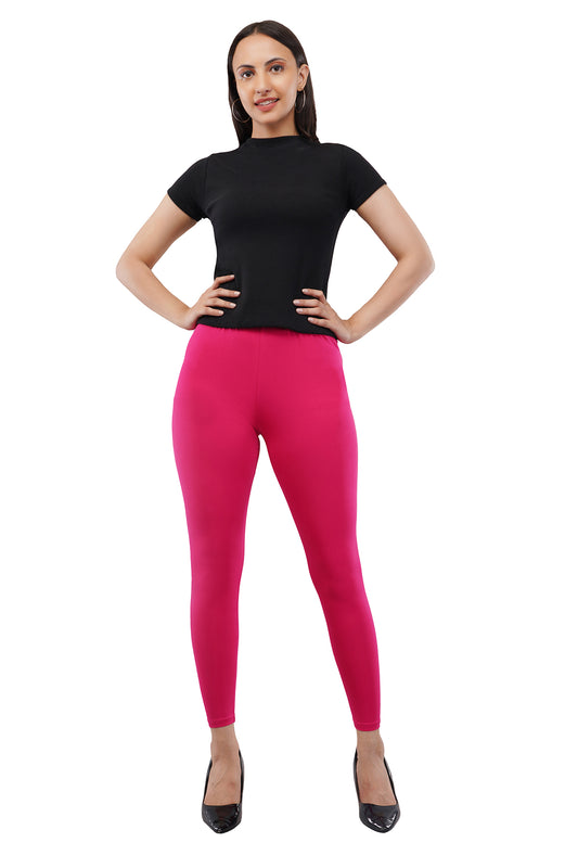 Rani Pink Ankle Length Leggings for Women