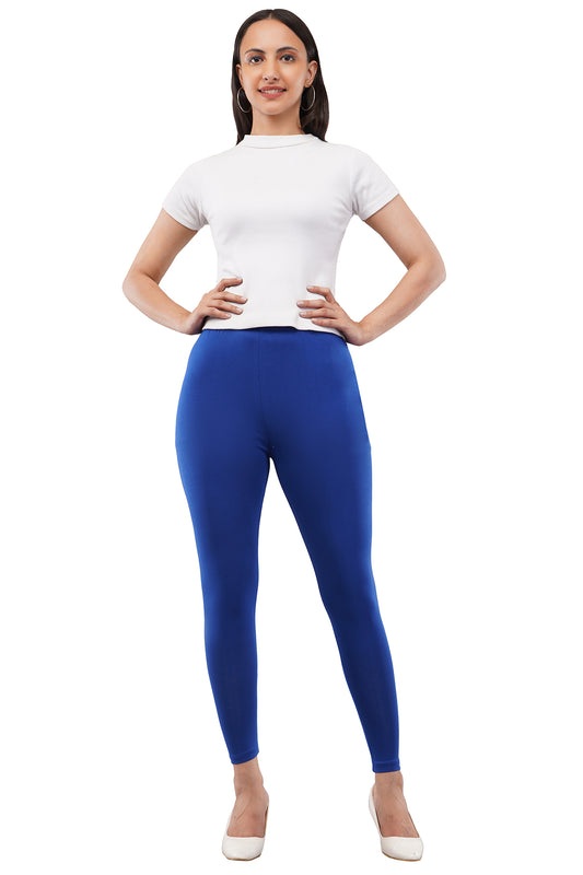 Royal Blue Ankle Length Leggings for Women