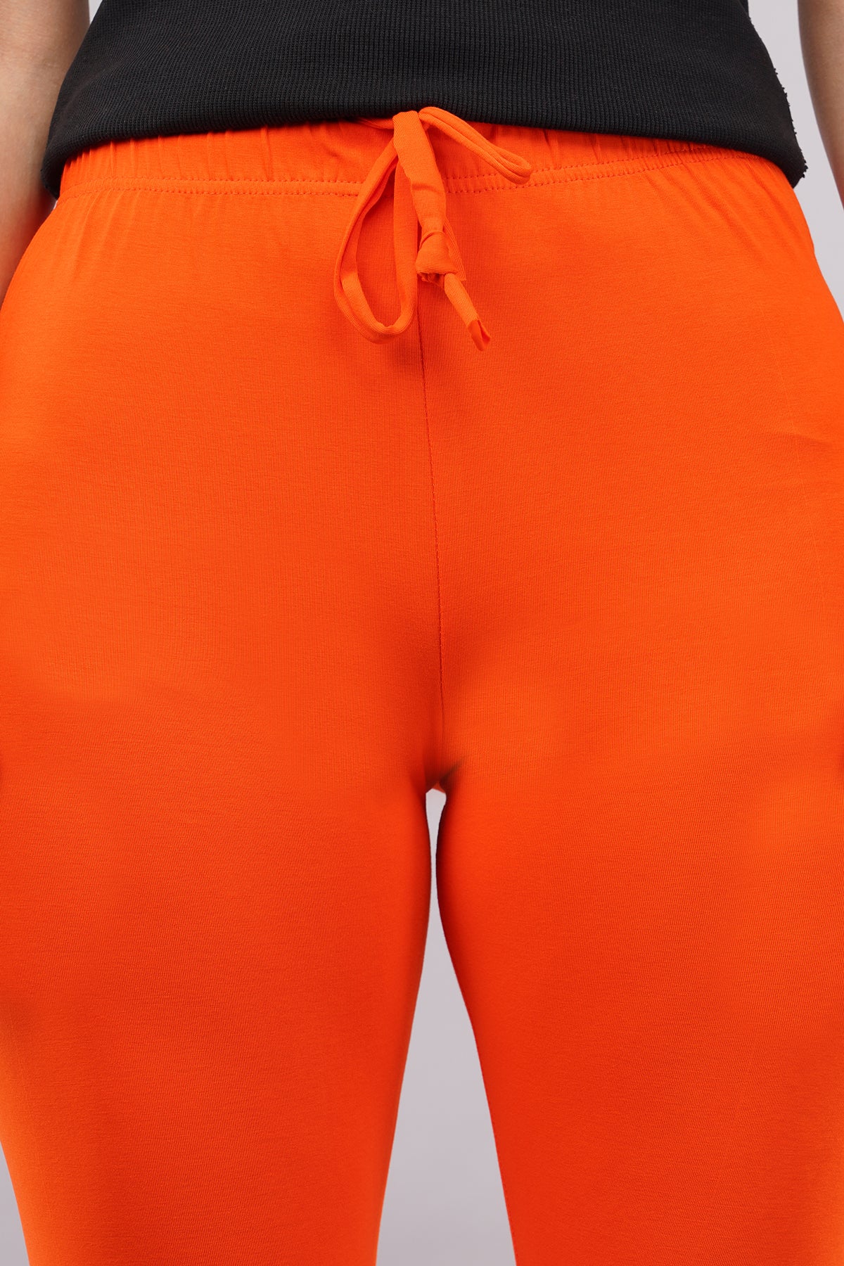 Tango Orange Ankle Length Leggings for Women