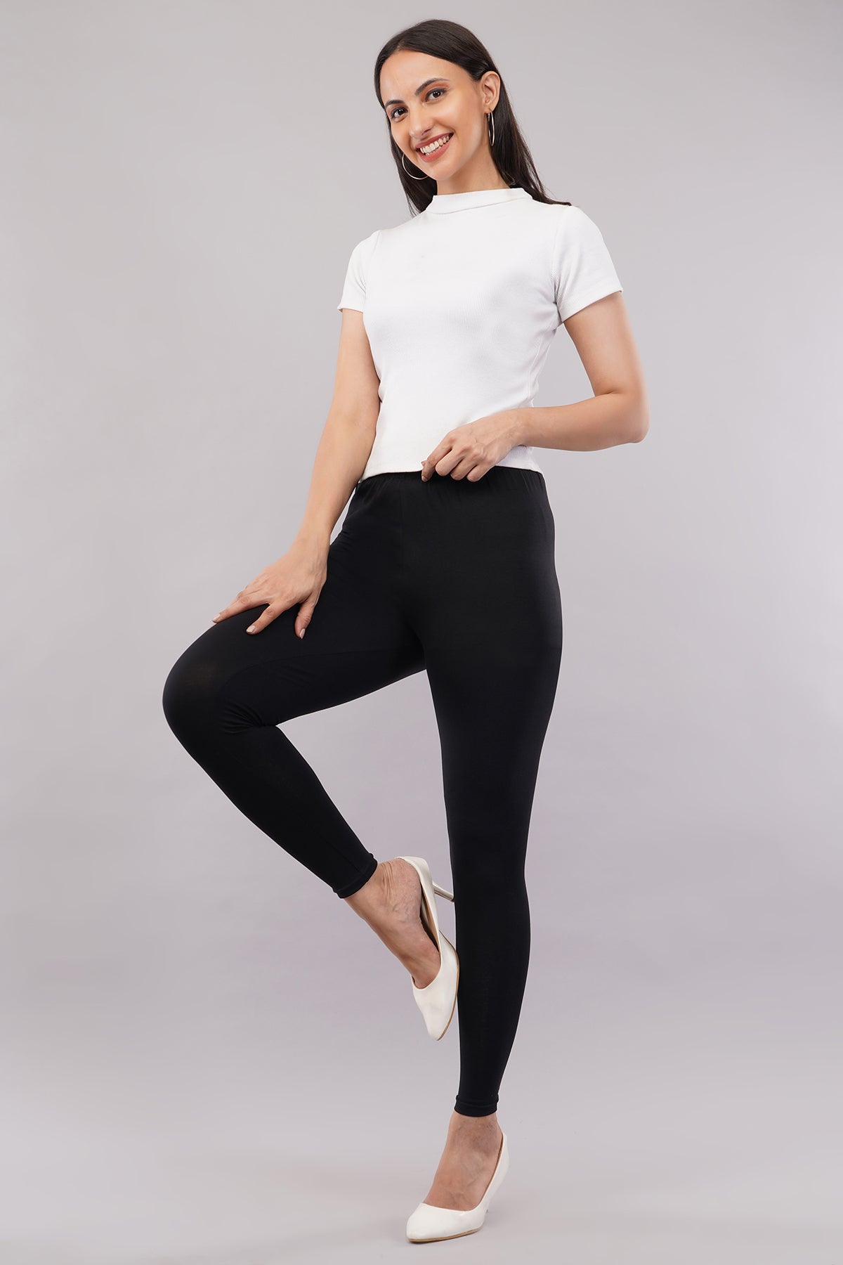 Black Ankle Length Leggings for Women