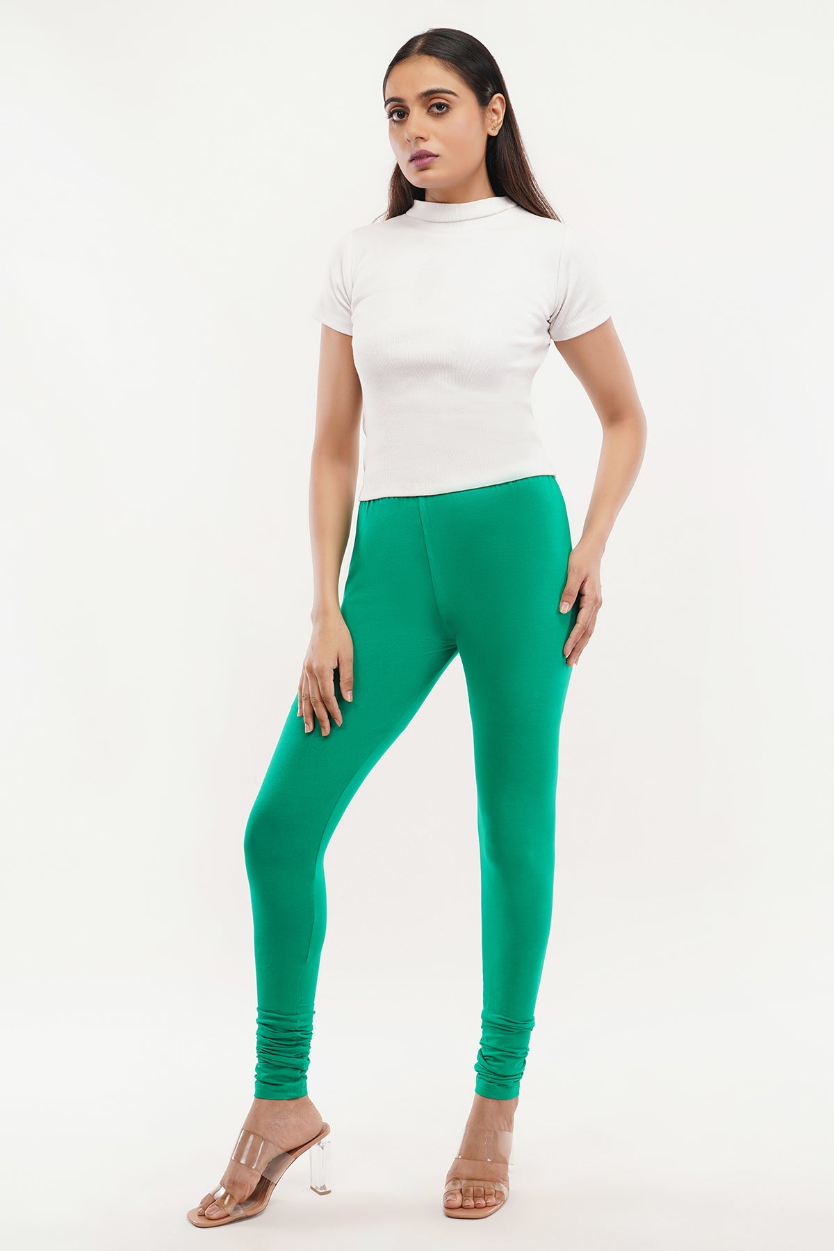 Pak Green Full Length Leggings for Women