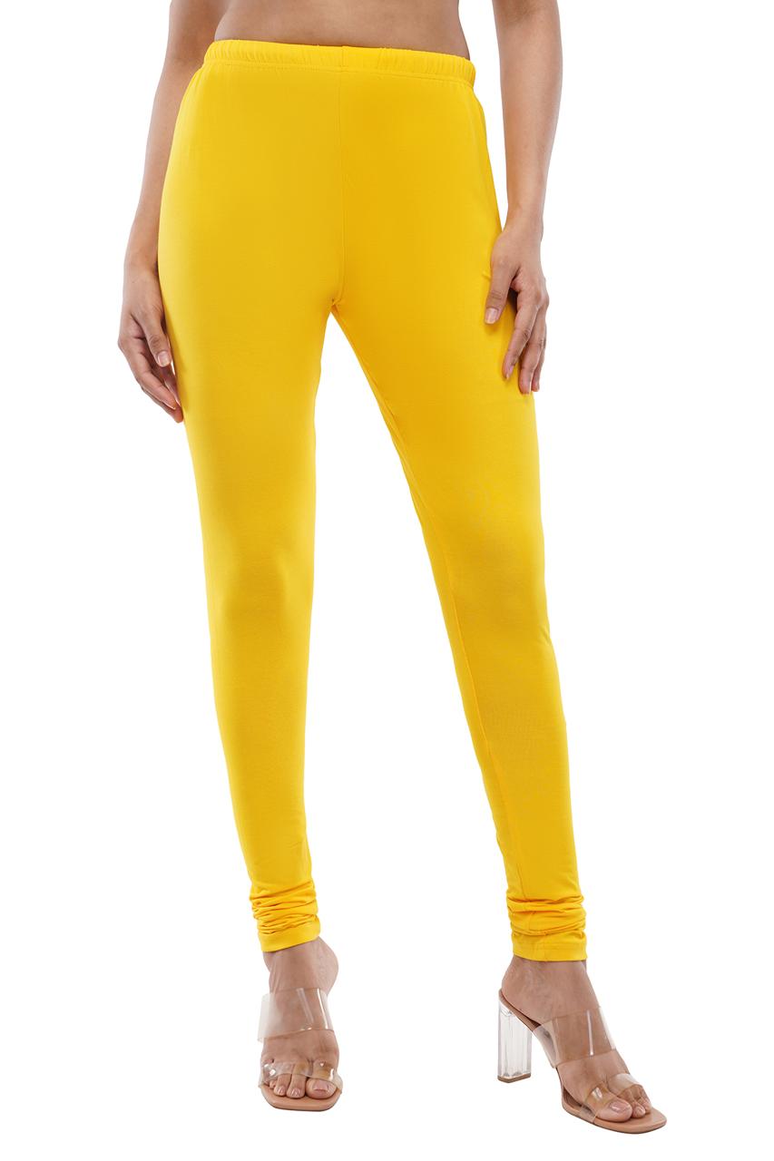 Lemon Yellow Full Length Leggings for Women