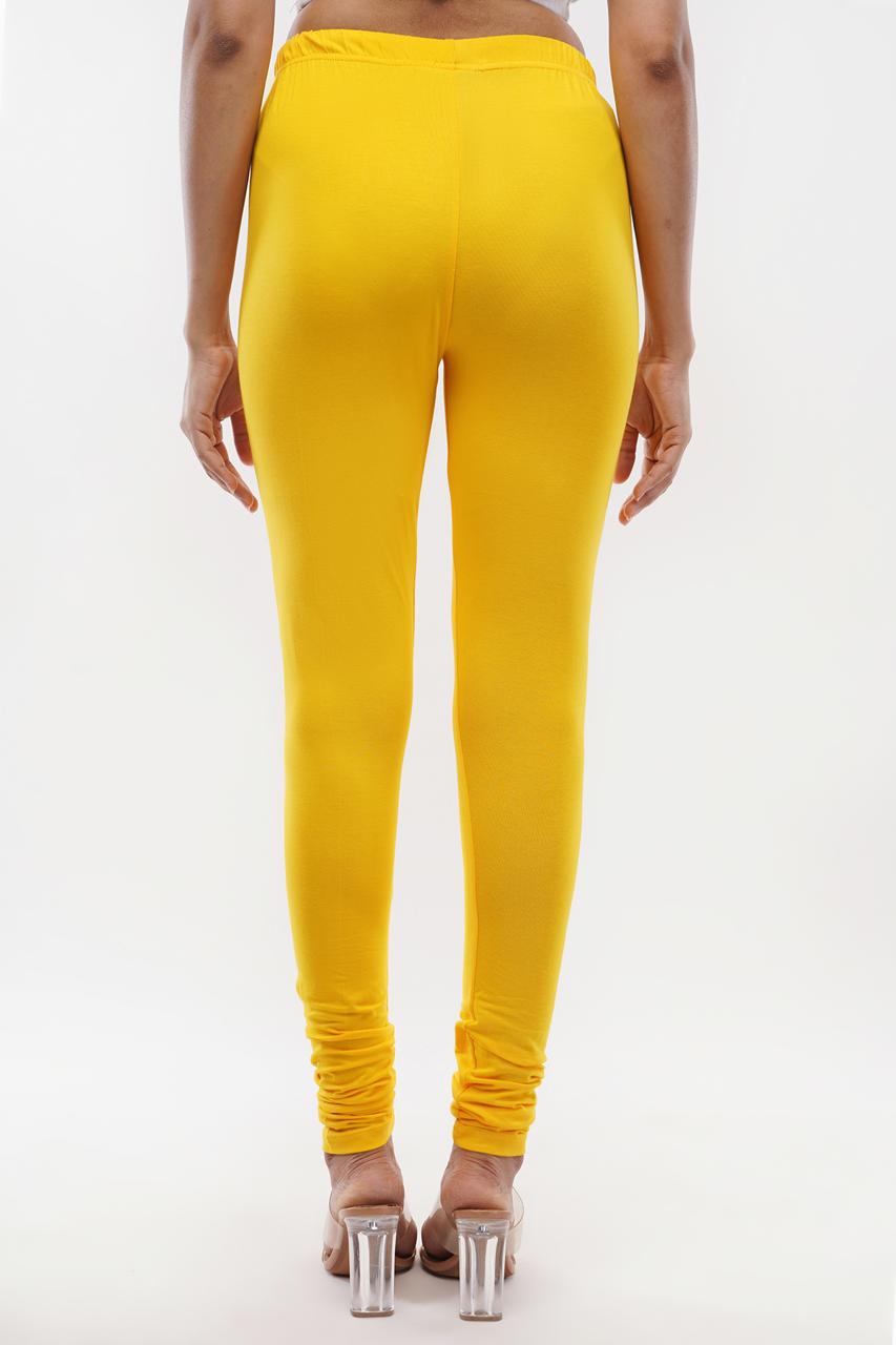 Lemon Yellow Full Length Leggings for Women