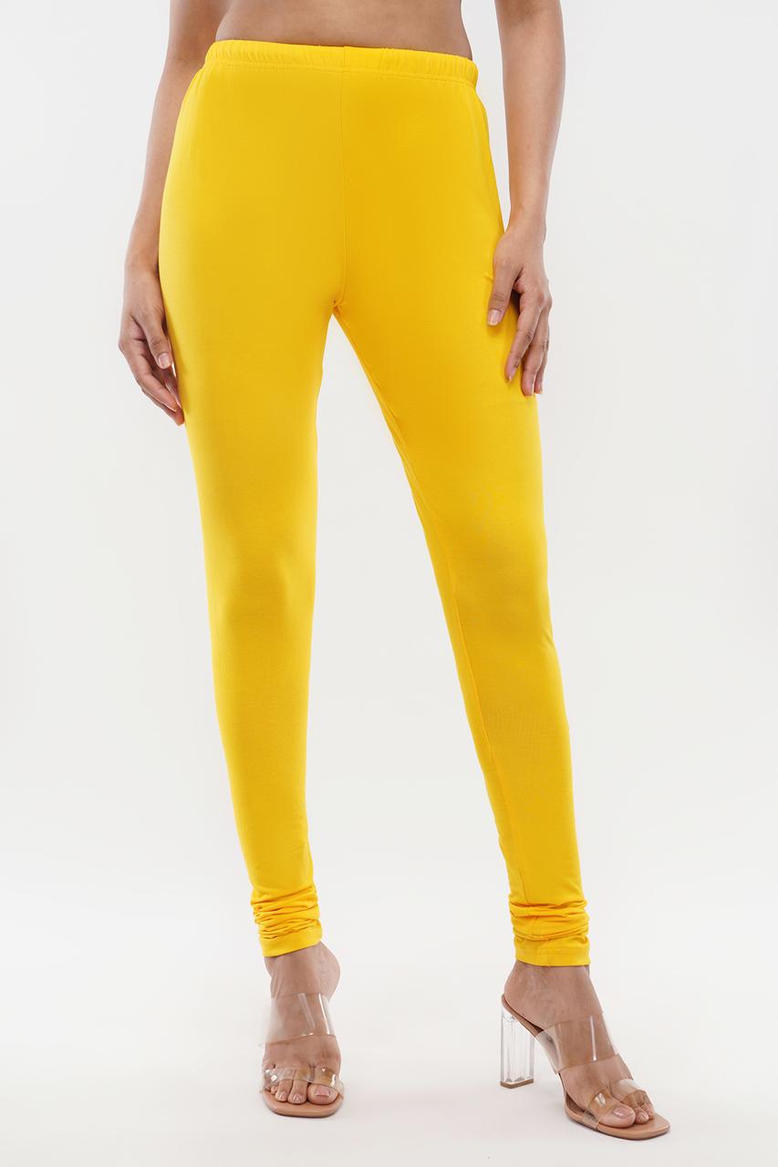 Lemon Yellow Full Length Leggings for Women