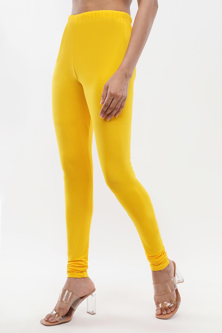 Lemon Yellow Full Length Leggings for Women