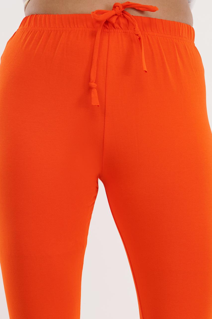 Tango Orange Full Length Leggings for Women