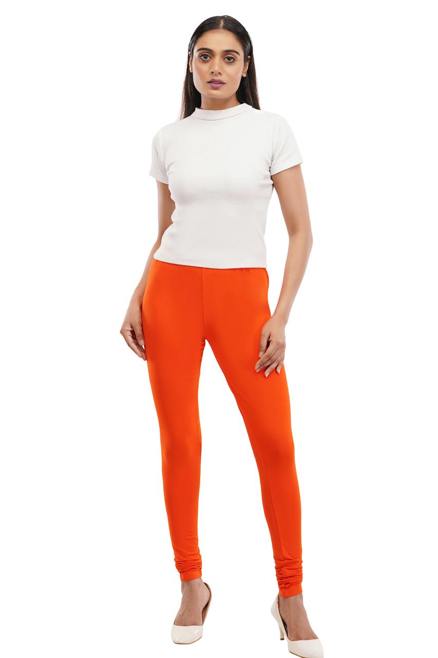 Tango Orange Full Length Leggings for Women