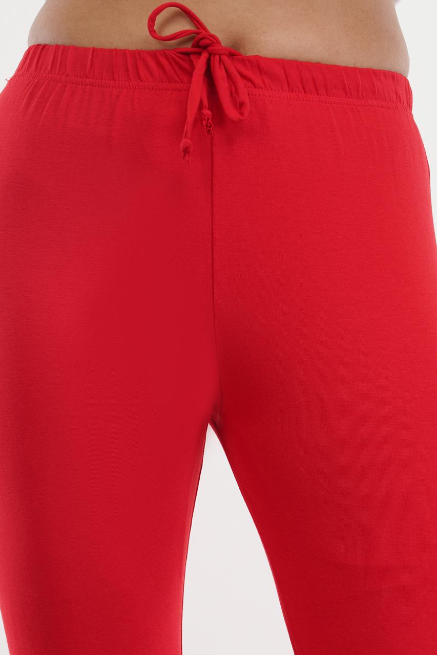 Red Full Length Leggings for Women