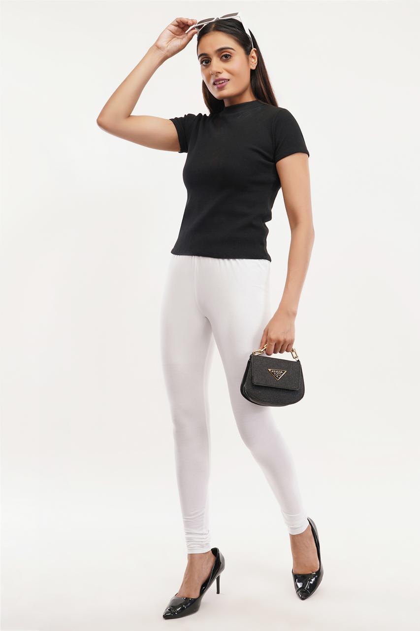 White Full Length Leggings For Women