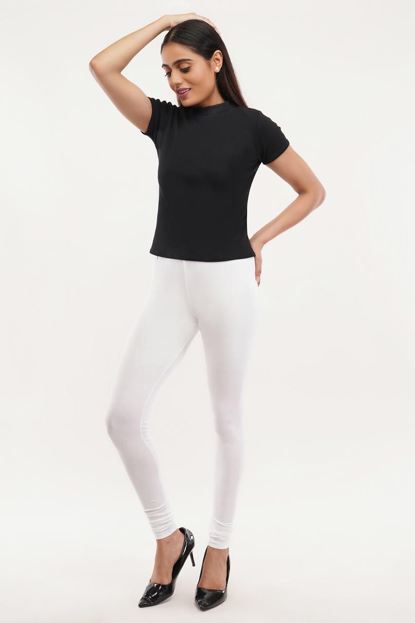 White Full Length Leggings For Women