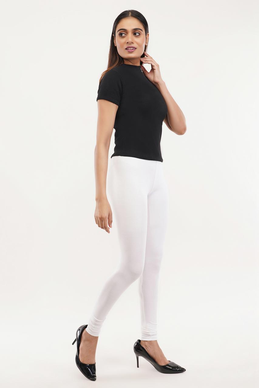 White Full Length Leggings For Women